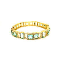 Hot Selling Design 925 Silver Gold Plating CZ Fancy Bracelet for Women